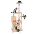 Pet Adobe 4-Tier Cat Tower and Kitty Condo, Gray 573223XYF